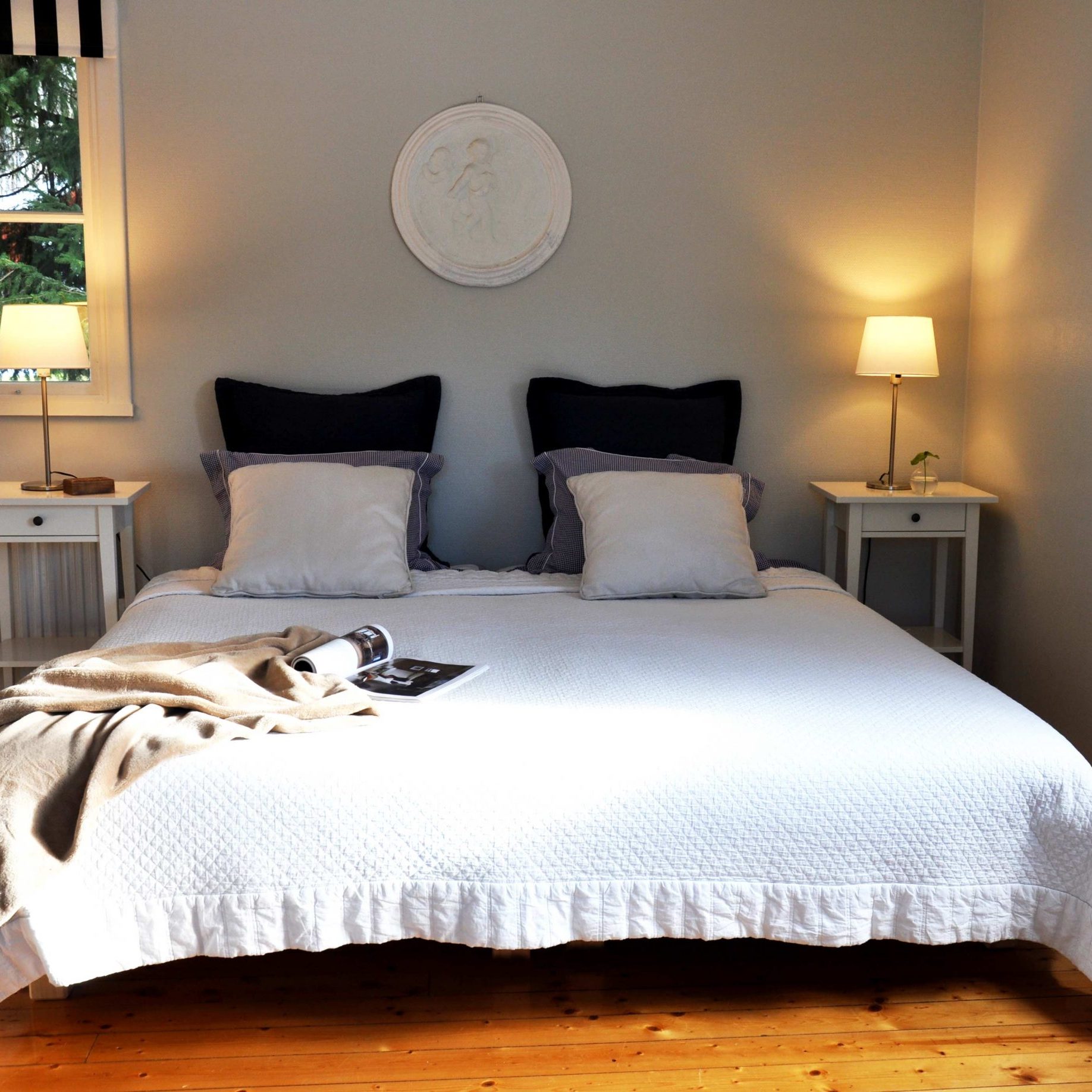 Bedroom in red cottage by the sea